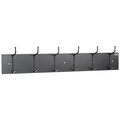 Global Industrial 36-1/2W Wall Mounted Coat Rack - Black 695312